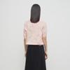 broadcast Women's Jacquard Round Neck Short Sleeve Knit Top