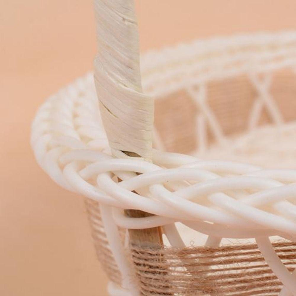 Beautiful Hand Made Storage Baskets With Handle Wicker Flower Basket  For Plant Home Wedding
