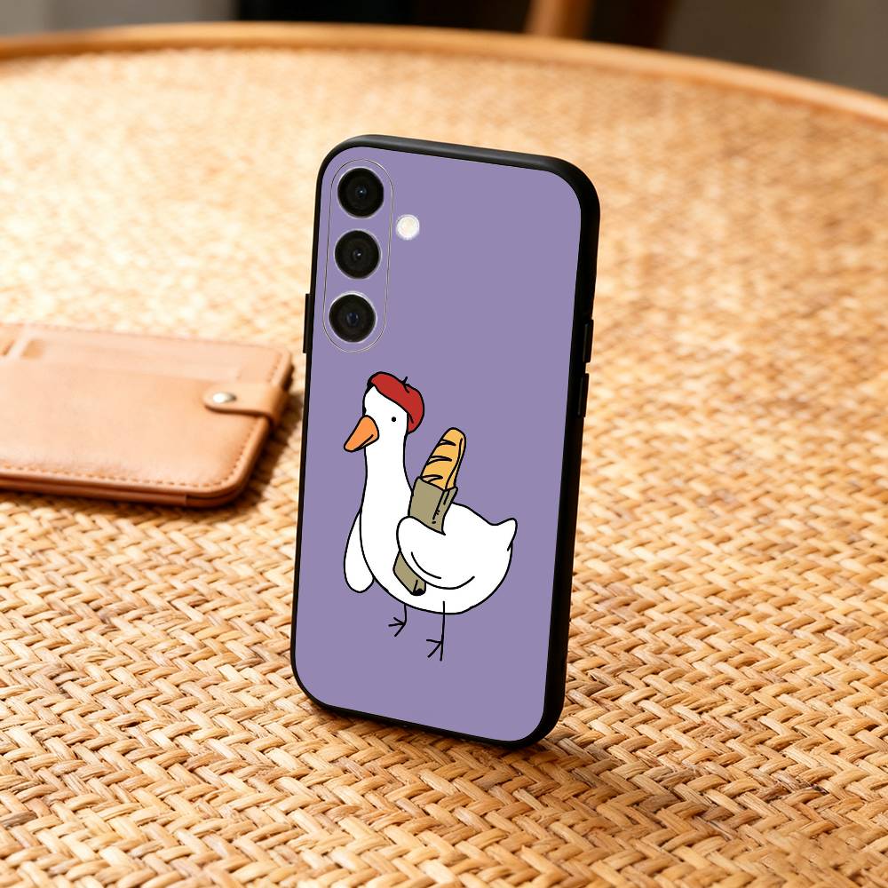 Funny D-Duck D-Daily Phone Case For Samsung  A73,72,71,A52,51,40,41,A22,A32,31,A13, Soft Black Shell