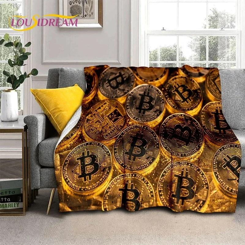 Bitcoin Virtual Currency NFT Soft Flannel Blanket for Beds Bedroom Sofa Picnic,Throw Blanket for Cover Outdoor Leisure Nap Gift