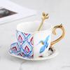 Nordic Pastoral Style British Ceramic Coffee Cup Saucer Set Ins Creative Black Tea Cup Gold Hand Afternoon Tea Cup Saucer