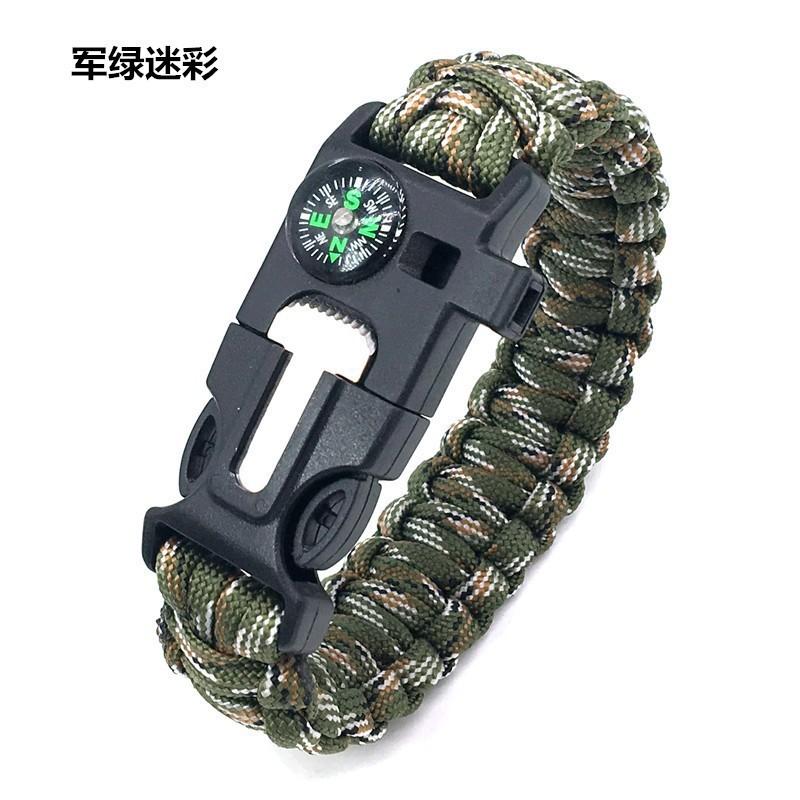 Braccialetto di Sopravvivenza in Paracord 5-in-1 Braccialetto da Polso Multifunzionale di Emergenza per Campeggio Escursionismo Avventura
