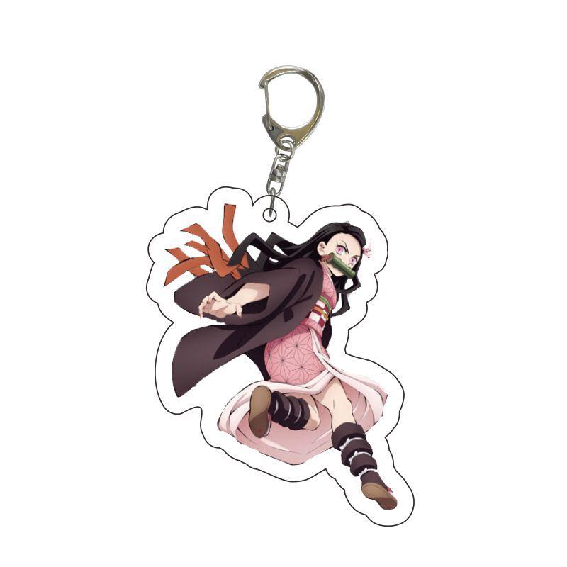 Demon Slayer Acrylic Keychain Tanjiro Kamado Nezuko Giyu Tomioka Zenitsu Agatsuma Shinobu Kocho Anime Merchandise Gift Carry Mini Lightweight Portable