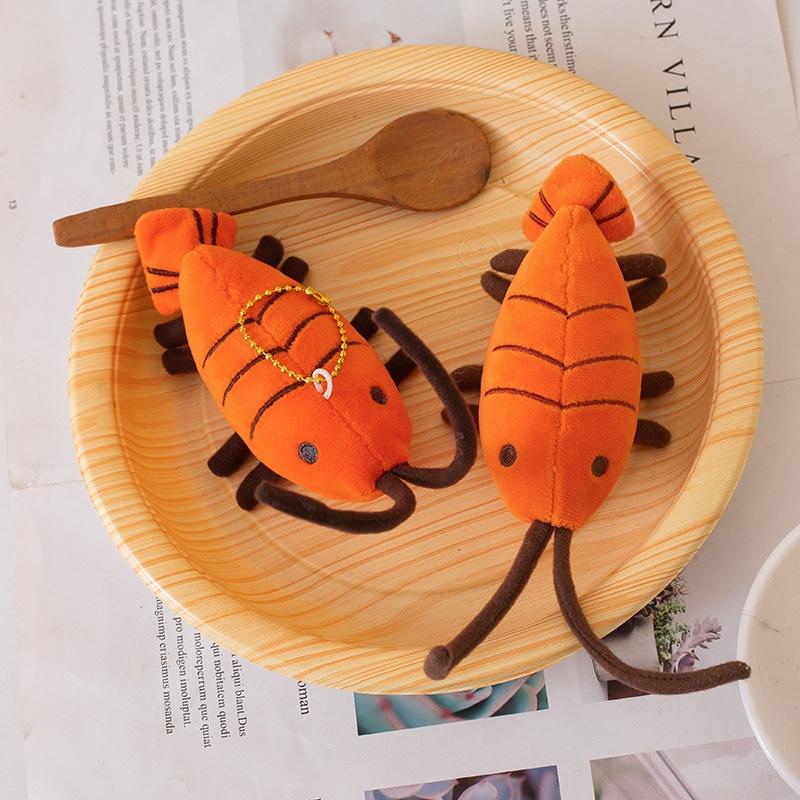 Creative Cartoon Gula Shrimp Doll Pendant Lobster Plush Toy Doll Backpack Keychain Hanging Decoration