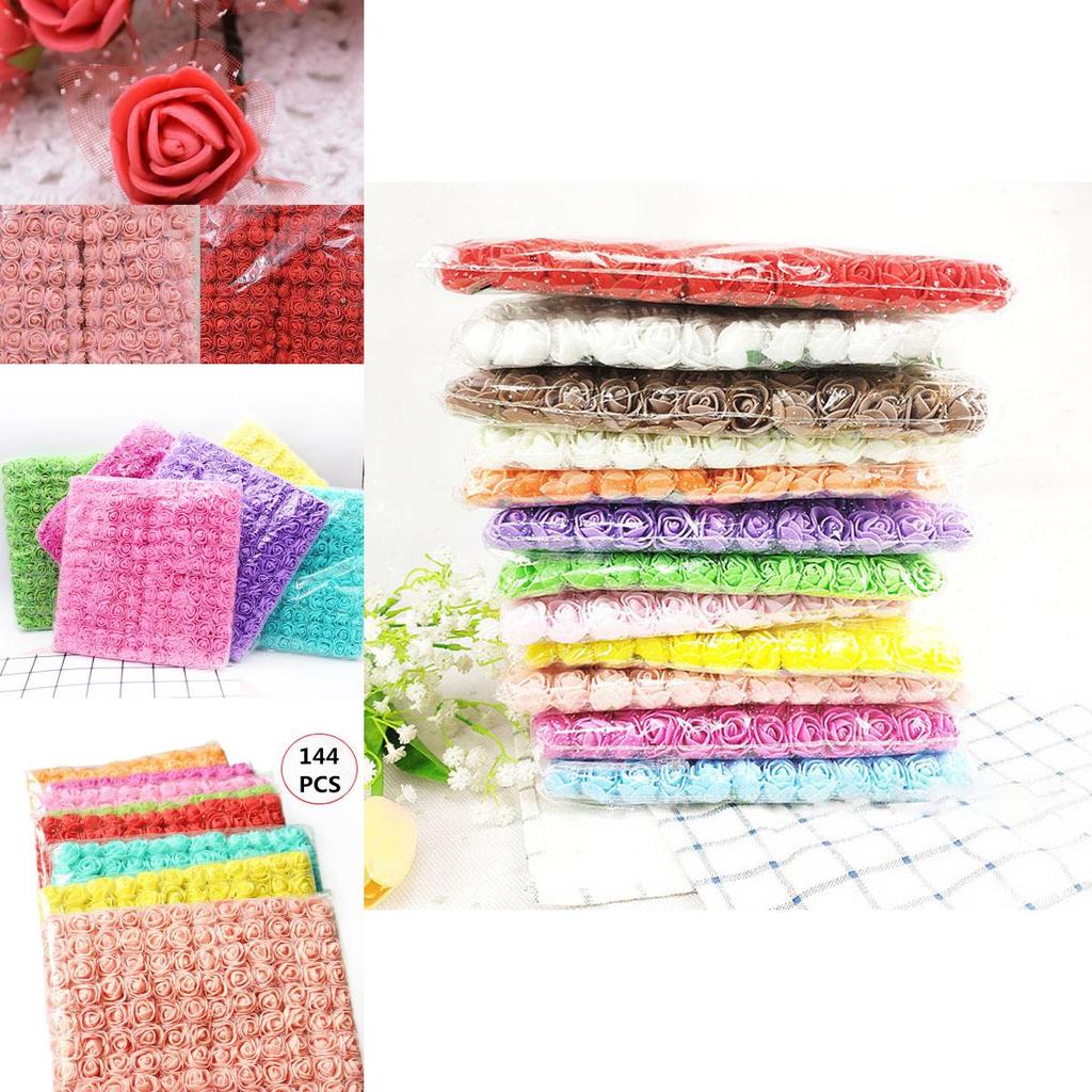 Vibrant 144pcs Artificial Foam Roses With Stems In Multiple Colors For Wedding And Home Decor