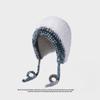 Plush Knitted Hat for Women In Autumn and Winter Handmade Big Head Surround Bag Hat Thickened Warm Furry Face-protecting Small Ear Protection Hat