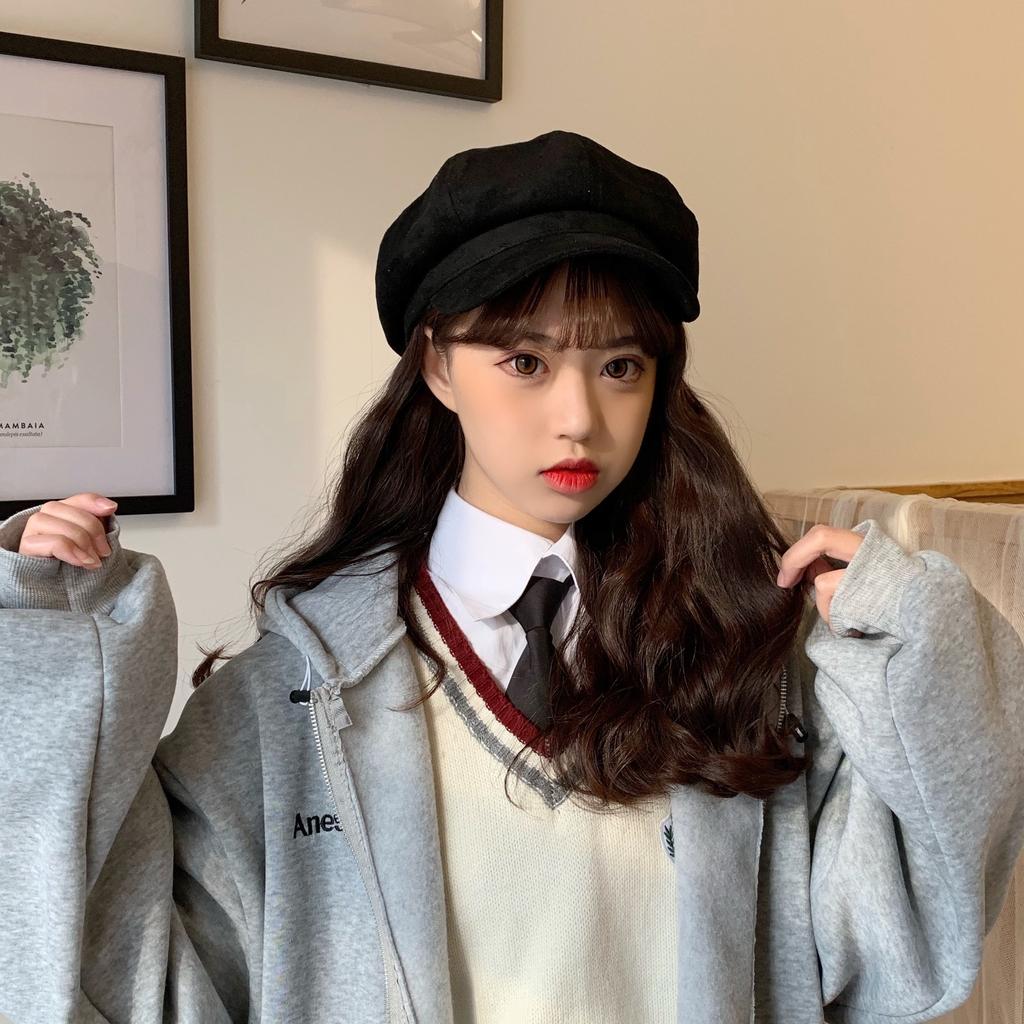 Octagonal Hat Women'S Beret Japanese Versatile British Retro Newsboy Hat Women'S Trend