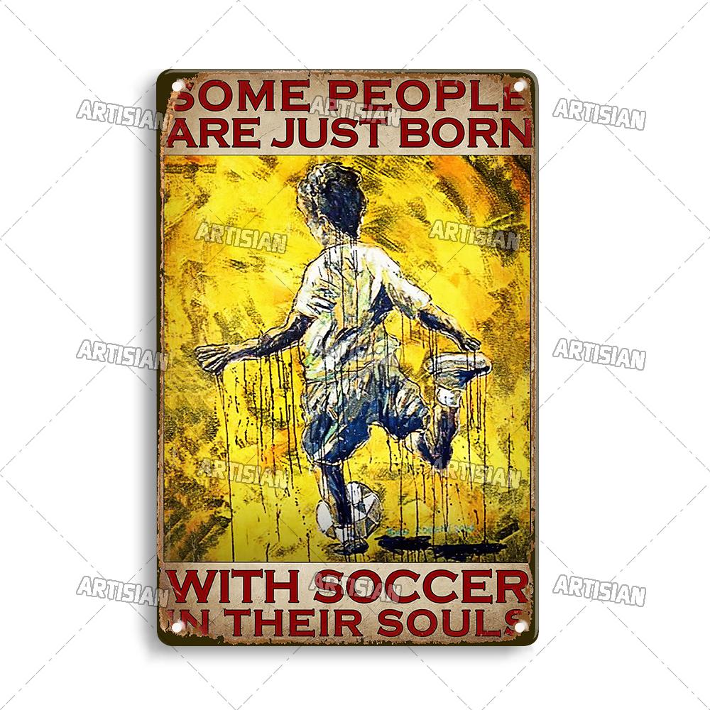 Artisian Football Metal Sign Sport Retro Tin Poster Vintage Decorative Plate Wall Decor Garage Bar Pub Club Hotel Cafe Kitchen
