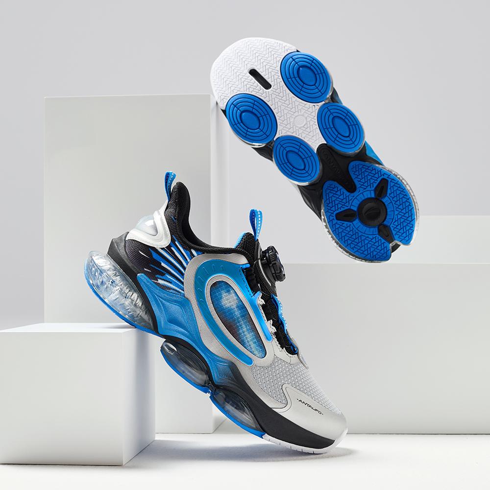 Anta Gyerek UFO 6.0 Kényelmes Alkalmi Fitnesz Teszt Csúszásmentes Kopásálló Alacsonyszárú Futócipő Gyerek Futócipő Ezüst Fekete Kék 312435583-1