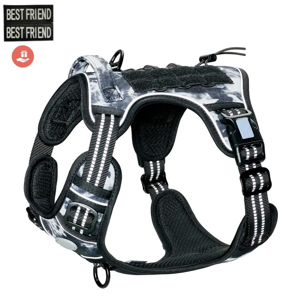 Verstellbares taktisches Hundegeschirr Haustier Arbeitsausbildung Militärdienstweste Reflektierendes Hundegeschirr-Set für kleine, mittelgroße und große Hunde