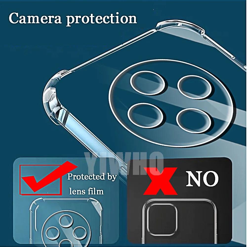 Airbag Transparent Phone Case for Redmi 14C 13C 12C 10C 9C NFC 13 12 11 10 Protective Lens Shockproof Back Soft TPU Soft Cover