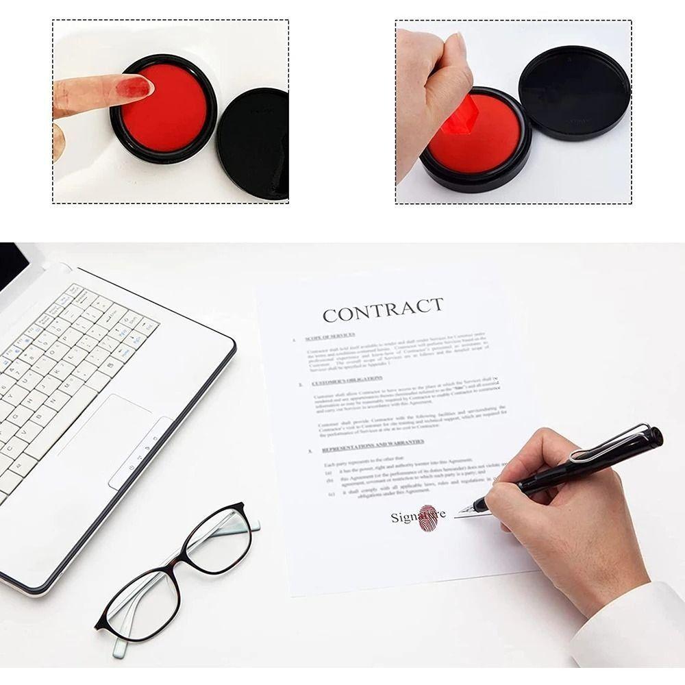 Clear Stamping Mini Fingerprint Ink Pad Anti-Fake Red Stamp Pad Signing Ink Pad  Office Supplies