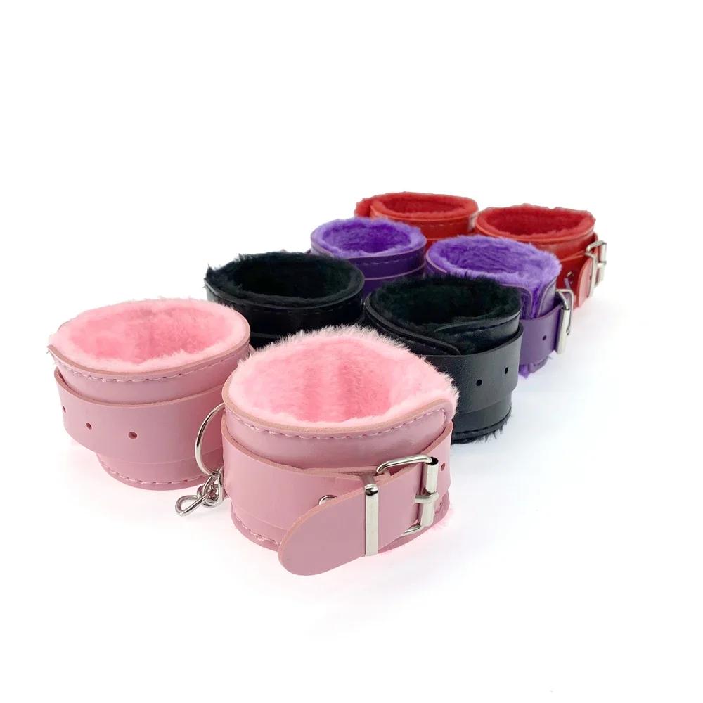 PU Leather Handcuffs Sex Bondage Restraints Wrist Hand Cuffs Product,Adult Game Toys for Women&Men Products  Fetish