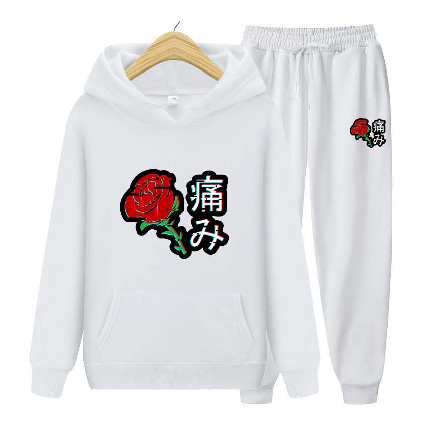 Pánské teplákové soupravy Květinový potisk Mikina Mikina s dlouhým rukávem Mikina na jogging Kalhoty Patchwork Fitness Run Suit Oblečení