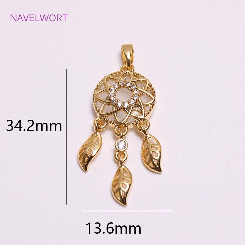 Charms For Jewelry Making,18K Gold Plated Inlaid Zircon Heart Shape Pendants DIY Fashion Jewelry Making Accessories
