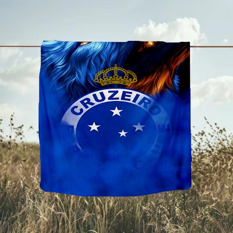 1PC Cruzeiro Esporte Clube Crest Printed Soft Flannel Blanket Throw for Adult Bedroom Living Room Sofa Camping Travel Fan gifts Christmas Gifts