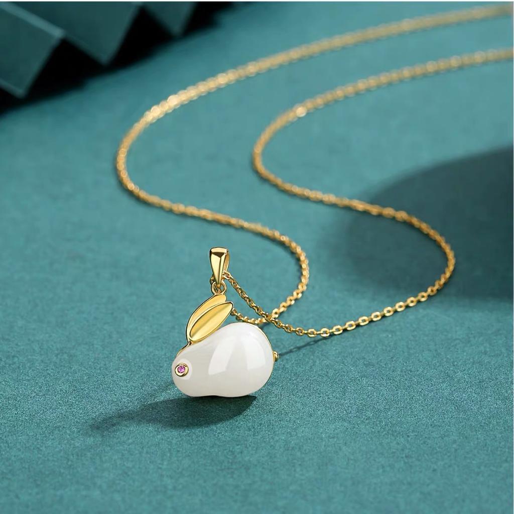 Year of the Rabbit Birthday Year Necklace Women's Pendant Good Fortune Jade Rabbit Women's Transshipment