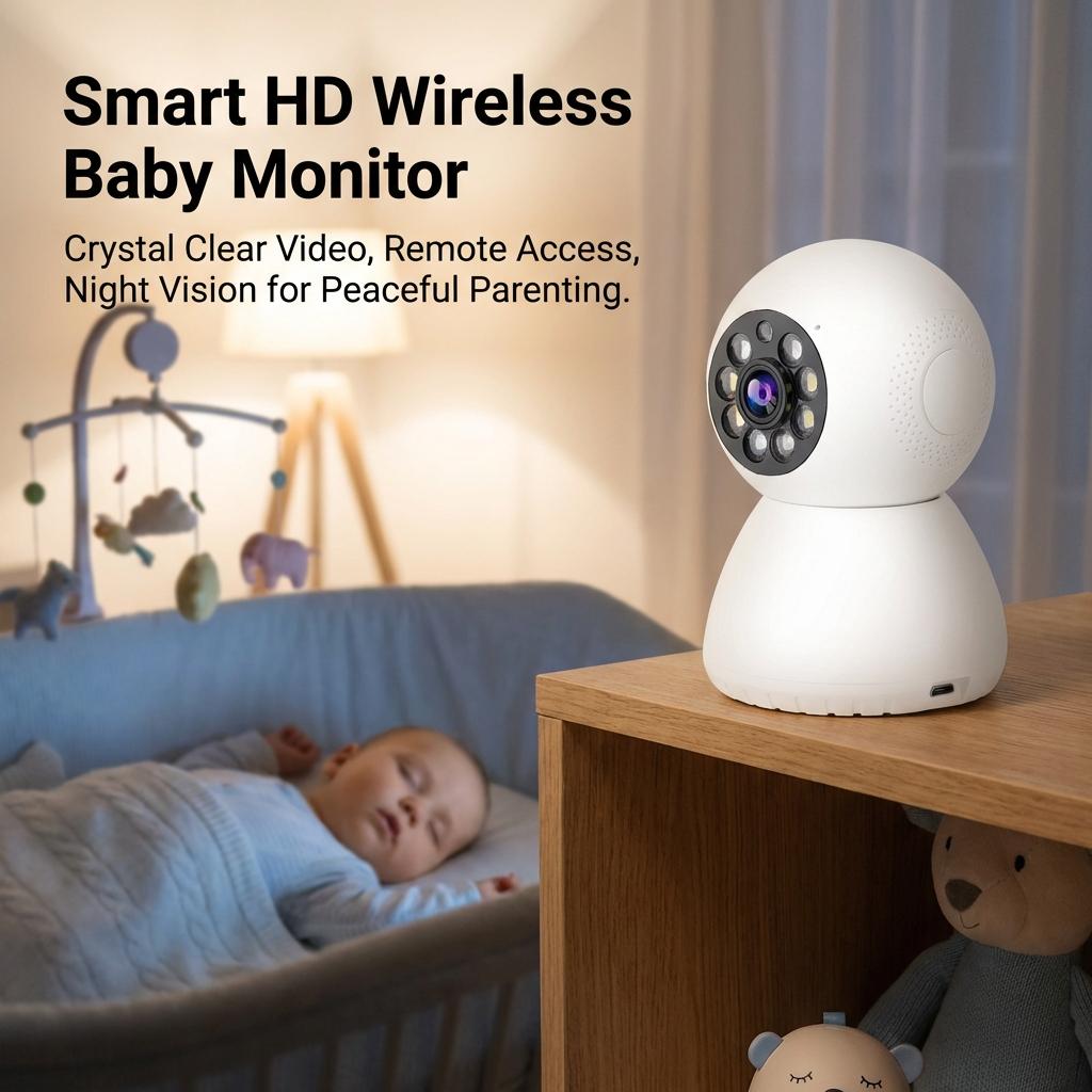 Умная PTZ-камера 1080P HD для мониторинга детей с Wi-Fi удаленным просмотром и ночным видением для домашней безопасности
