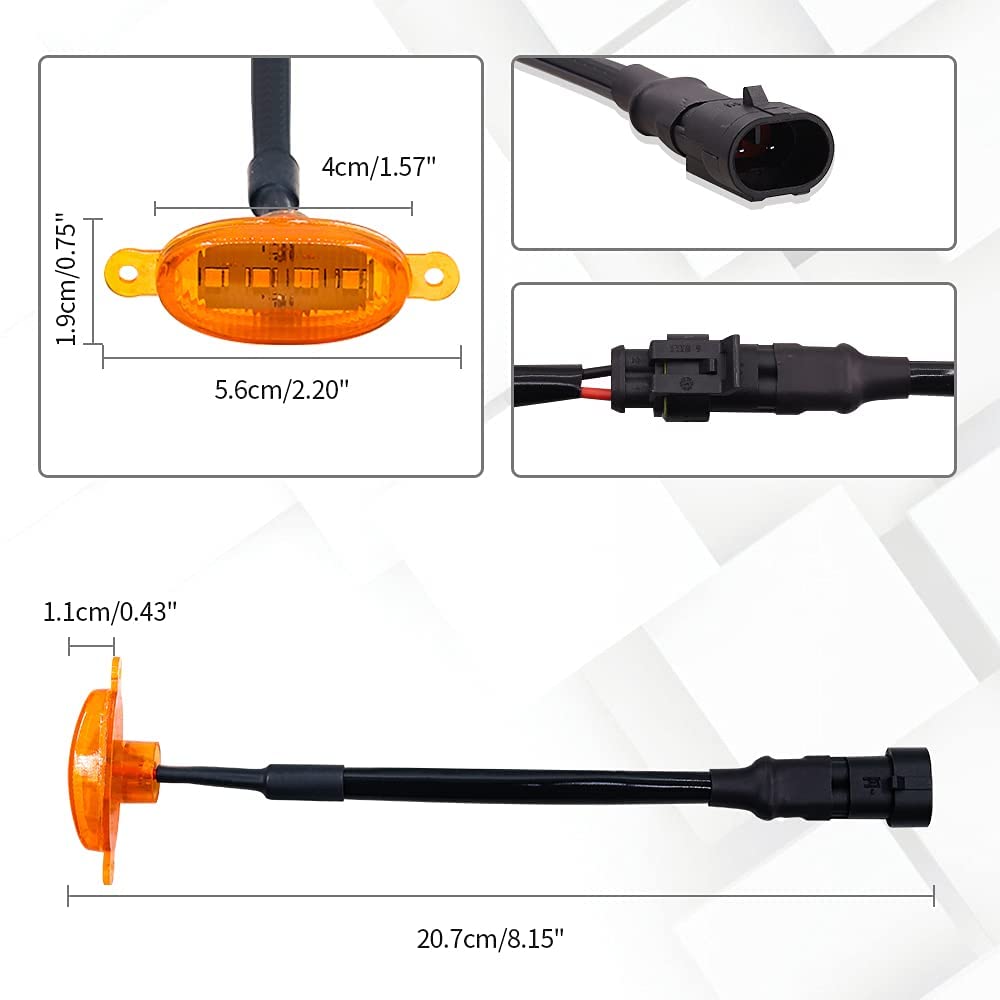 Aoling Grille Markers for Ford Raptor and F150 Universal Amber Wire Grille Set of 4 F-150 2009-2014 2015-2020, & Markers,