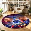 Round Rug Custom NameKylian Mbappe Pattern Non Slip Carpet Home Floor Decor
