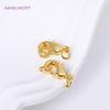Brass 18K Gold Plated 10/12mm Lobster Clasp With closed Ring,Clasp For Jewellery,Lobster Clasp Connector,Accessories For Jewelry