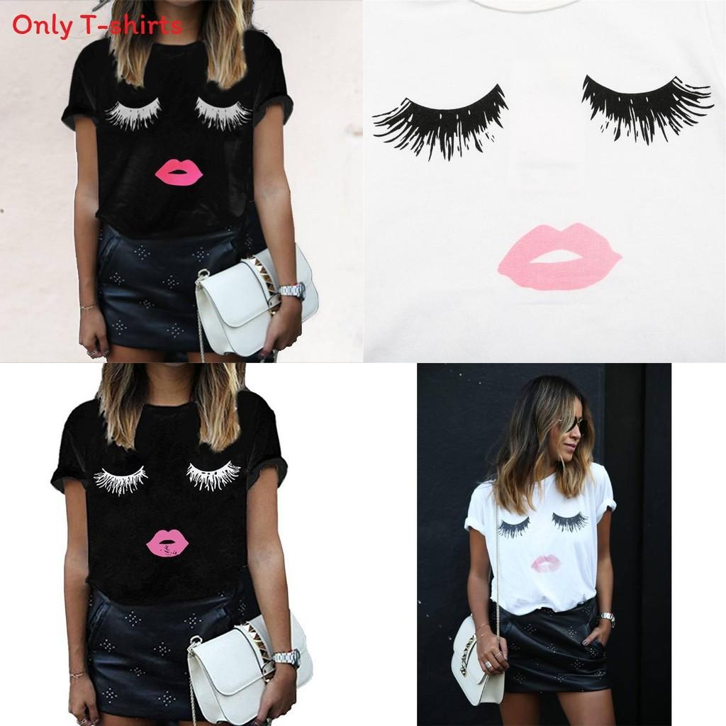 Trendy Women's Short Sleeve Graphic T-shirt With Black And White Print For Stylish Streetwear