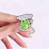 My Emotional Support Frog Badge Cute Green Froggy With Knife Enamel Pins Funny Meme Cartoon Animal Brooch Accessories Decor