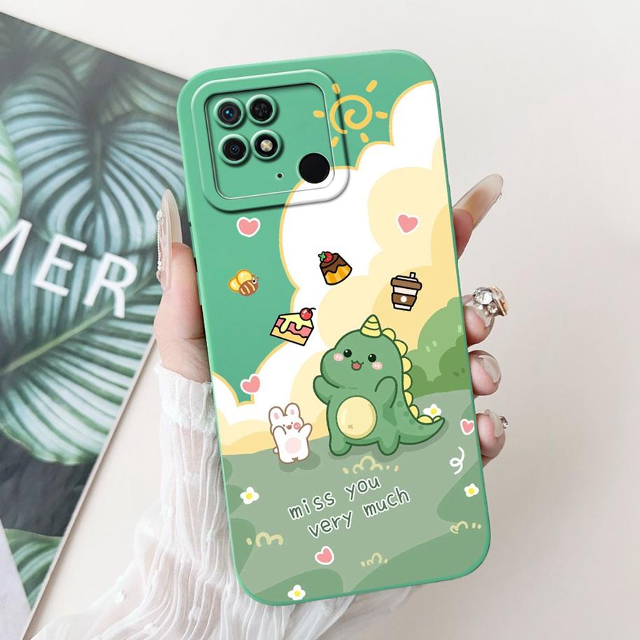 For Xiaomi Redmi 10C Case Cute Panda Rabbit Cartoon Matte Back Cover For Xiaomi Redmi 10 Power Shockproof Bumper Redmi10C Fundas
