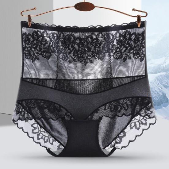Women Lace Embroidery Flowers Panties Sexy High Waist Butt Lifter Briefs