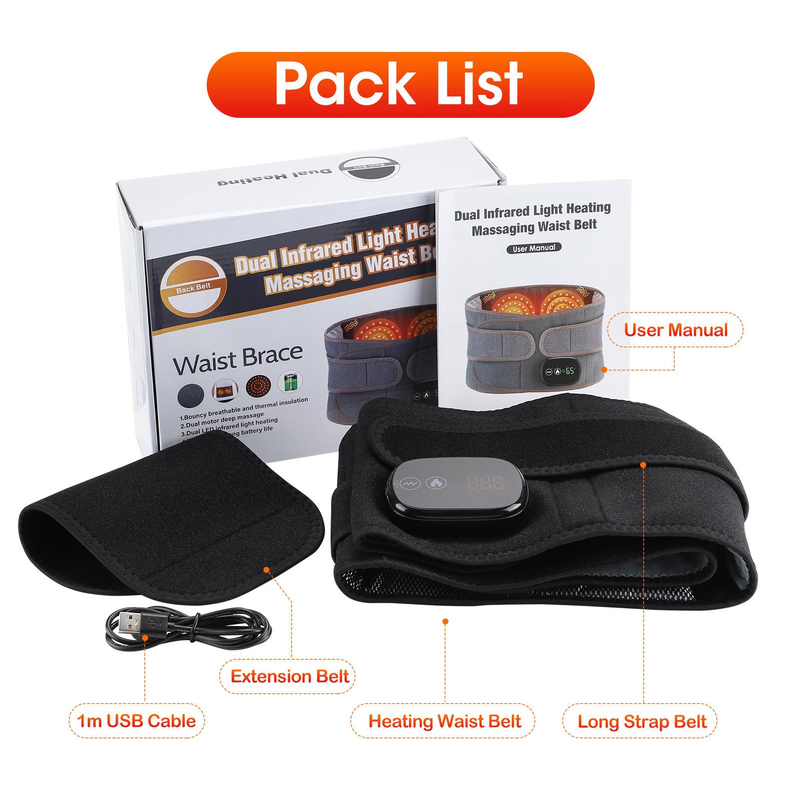 

Электрический согревающий массажный пояс для пожилых людей, физиотерапия с красным светом, согревающий теплый пояс, массажный пояс с горячим компрессом 5000mah чёрный