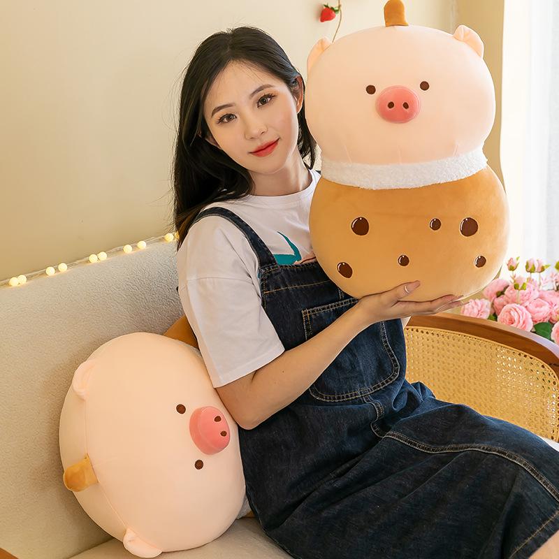Creative Pig Milk Tea Cup Plush Doll - Adorable Gift & Activity Toy