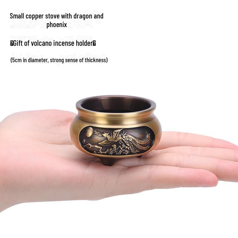 Jinlian Räuchergefäß aus Messing mit flachem Boden für den Heim- und Innenbereich