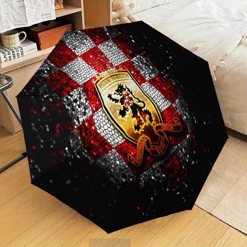 Football Club Middlesbrough Automatic Folding Umbrella - 8-Rib Travel Umbrella with Auto Open/Close & Portable Gifts for Holidays or Birthdays