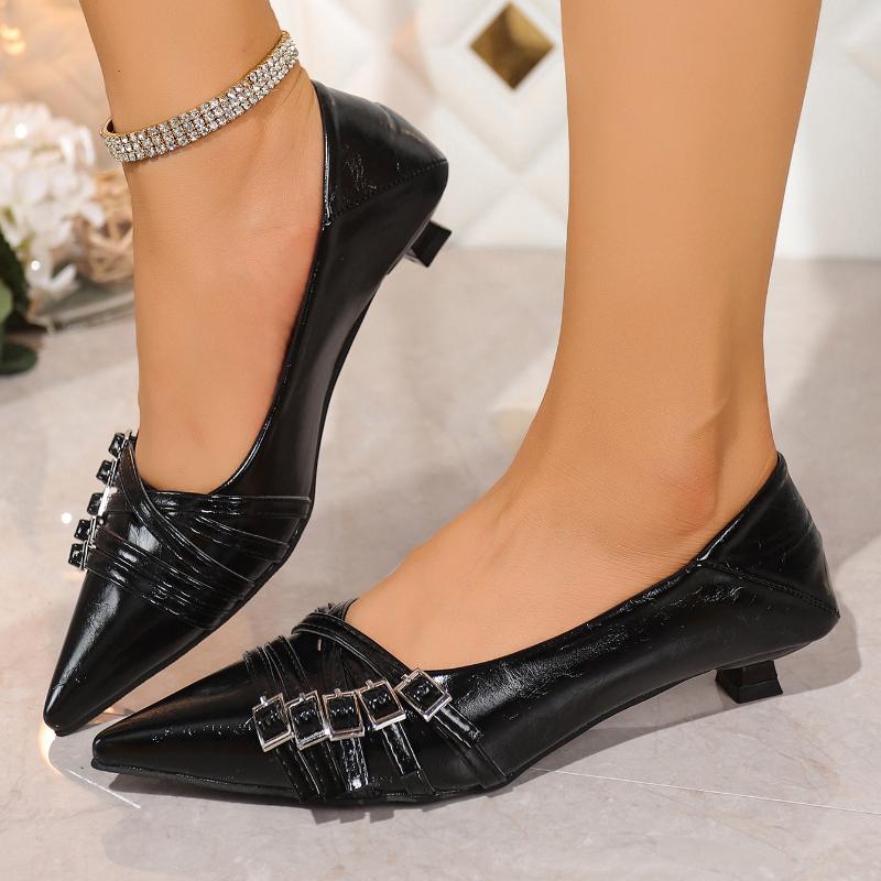 

2026 Новые Сексуальные Женские Туфли на Высоком Каблуке Классические Женские Лодочки Осенние Мягкая Кожа Туфли на Каблуке для Женщин Банкет Свадьба Высокие Каблуки 35 чёрный