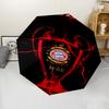 FC Bayern München Logo Print Automatic Umbrella, 8 Rib Iron Frame, Plastic Handle, Suitable for Outdoor Travel &Daily , Ideal Gift