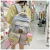 Backpack Female Korean Version of Dopamine Transparent Color Matching High capacity Schoolbag for Junior and Senior High School Students
