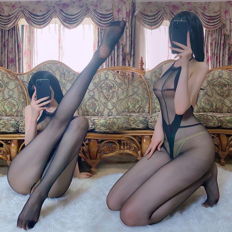 Women S Suspender Bodysuit Stocking Lingerie Open Crotch Temptation Sleepwear Winter