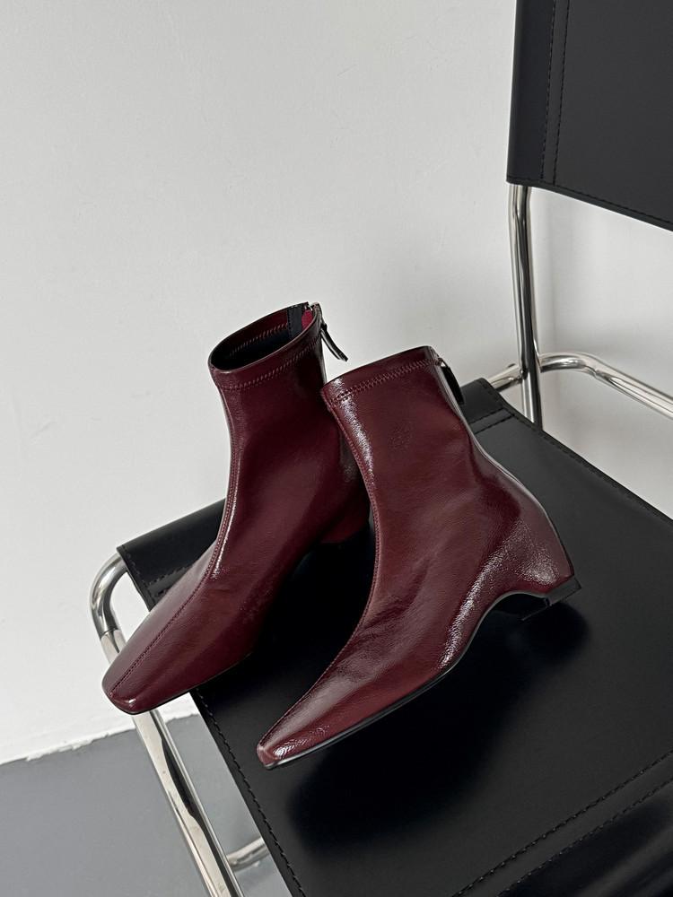 Autumn and winter new square head thick medium heel short boots fashionable and simple rear zipper fashion short boots women's boots