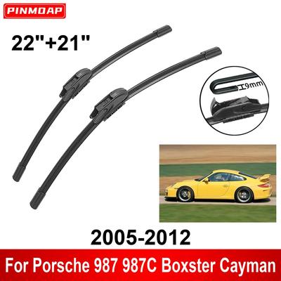 2PCS Car Wiper for Porsche 987 987C Boxster Cayman 2005-2012 22" + 21" Front Wiper Blades Brushes Cutter Accessories