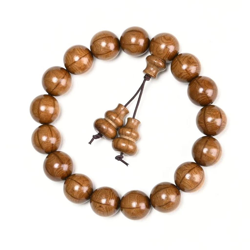 Handcrafted Six-Lobed Dragon Wood Buddhist Beads Rosary, 20mm
