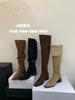 Thick Heel Western Cowboy Retro Knee Boots Women's Shoes 2025 New Autumn and Winter Stacking Boots Long Knight Boots