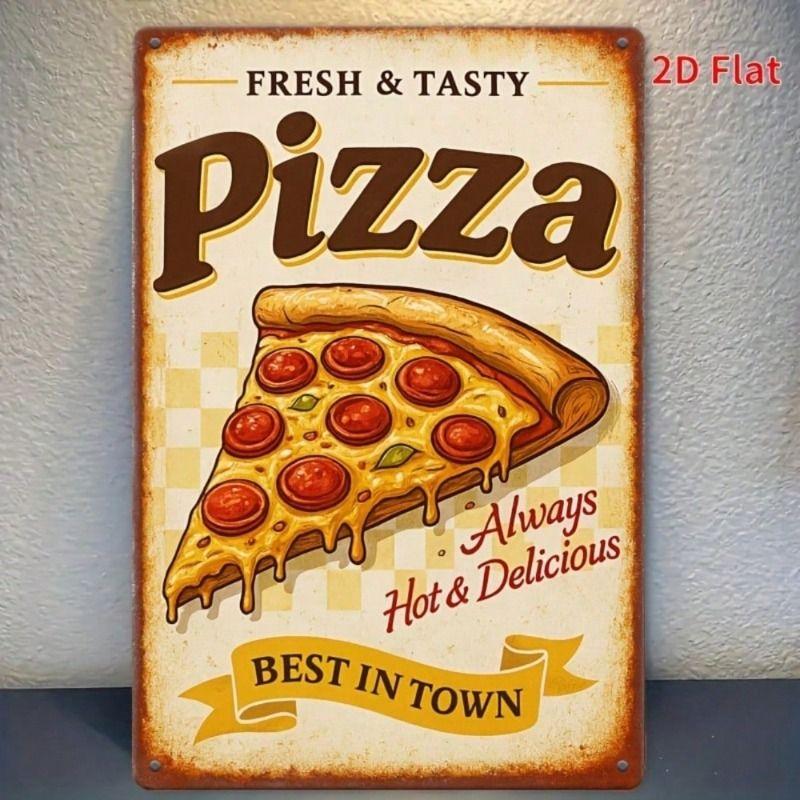 

Metal Poster Wall Art Vintage Pizza Retro Decor Kitchen