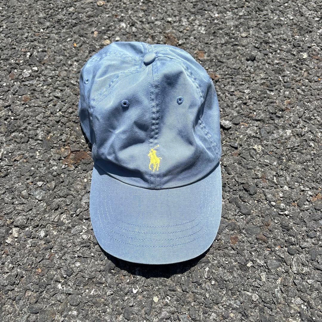 Used polo ralph lauren cap pony embroidery light blue
