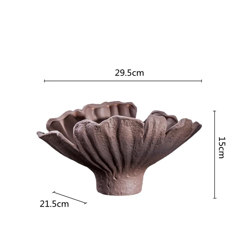Ceramic Vase Fold Pattern Irregular Flower Wavy Shape Flower Pot Fruit Dish Desktop Storage Organization Home Decoration