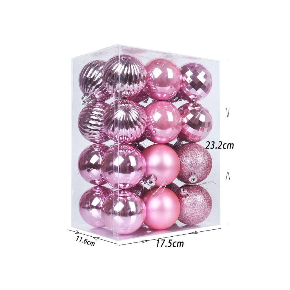 24ks Třpytivé přívěsky Vánoční koule 6cm Vánoční ozdoby na stromeček Party dárky