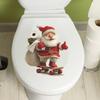Cartoon Santa Claus Toilet Sticker Removable PVC Holiday Decoration For Bedroom Nursery Bathroom Toilet Decoration Stickers