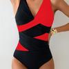 New swimsuit women's color matching cross-strap one-piece bikini swimsuit