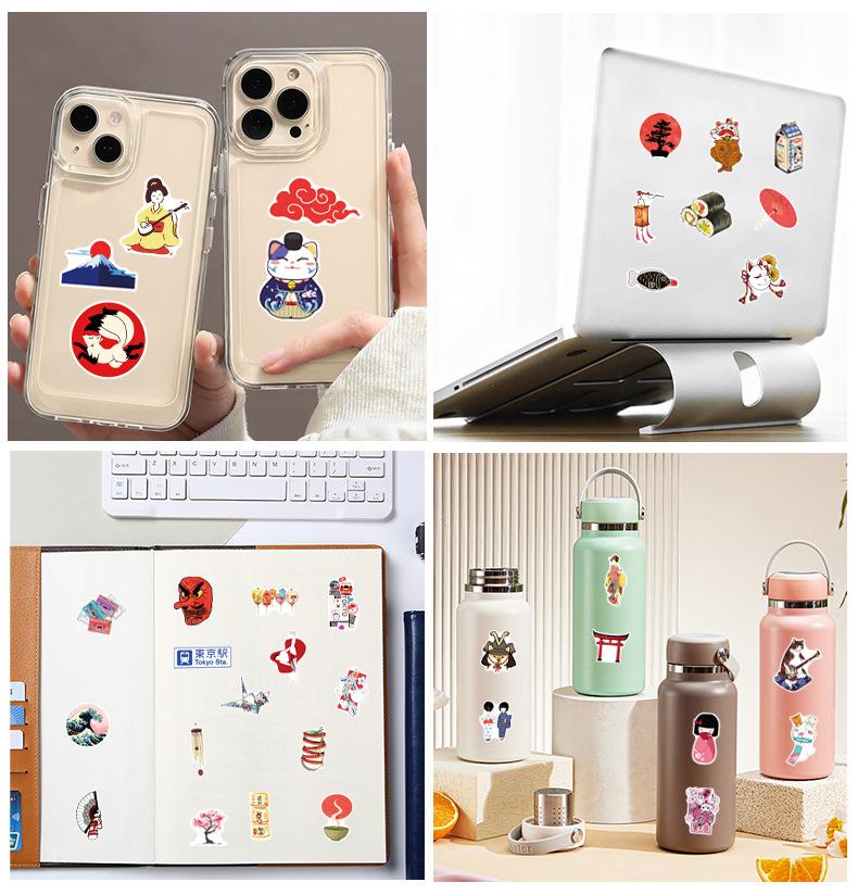 50pcs Cartoon Lucky Cats Japanese Style Fresh Graffiti Stickers Phone Guitar Laptop Notebook Suitcase Cup Waterproof DIY Sticker