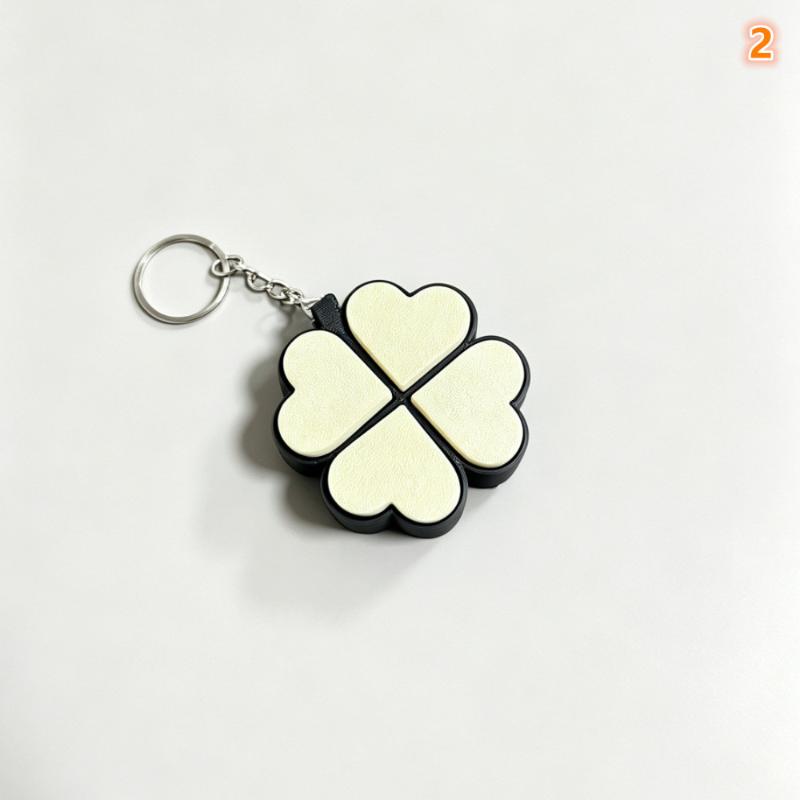 Lucky Four-Leaf Clover Keychain Clickable Buttons Stress Relief Toy Backpack Pendant Party Gift For Kids Adults