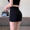 Spring/Summer 2023 Women's Black High-Waisted Slimming A-Line Mini Skirt